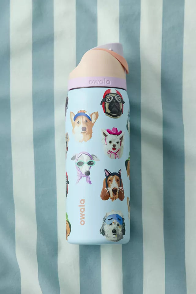 Owala UO Exclusive Dog Collage FreeSip 32 oz Water Bottle - GLAM MODA