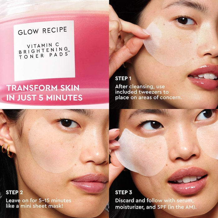 Vitamin C Brightening Korean Guava Toner Pads for Undereye & Cheeks - GLAM MODA