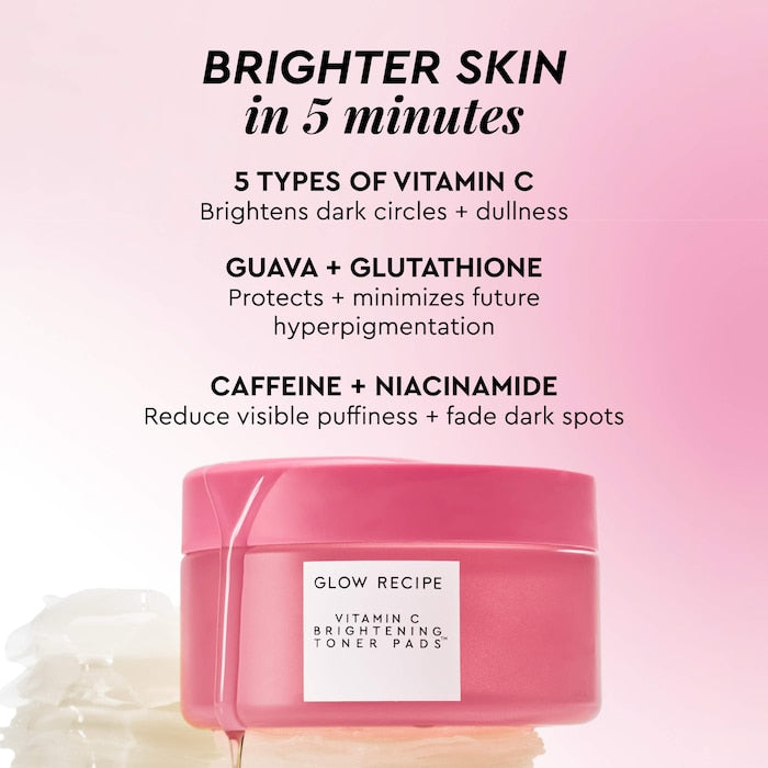 Vitamin C Brightening Korean Guava Toner Pads for Undereye & Cheeks - GLAM MODA