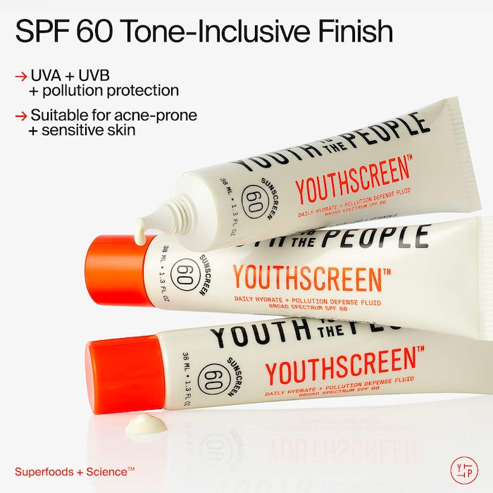 Youthscreen™ Daily Hydration + Pollution Defense Invisible Broad Spectrum Sunscreen SPF 60 - GLAM MODA