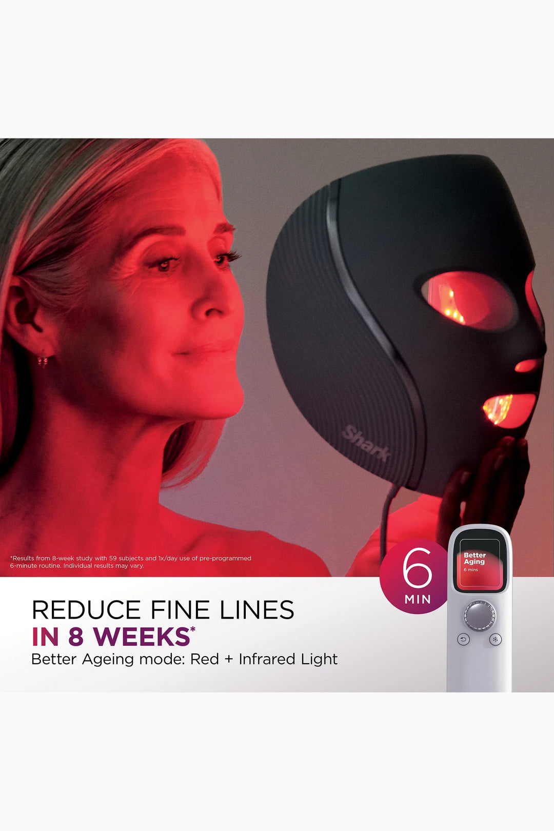 Shark Beauty CryoGlow Under-Eye Cooling & LED Anti-Ageing & Blemish Repair Mask - Purple - GLAM MODA