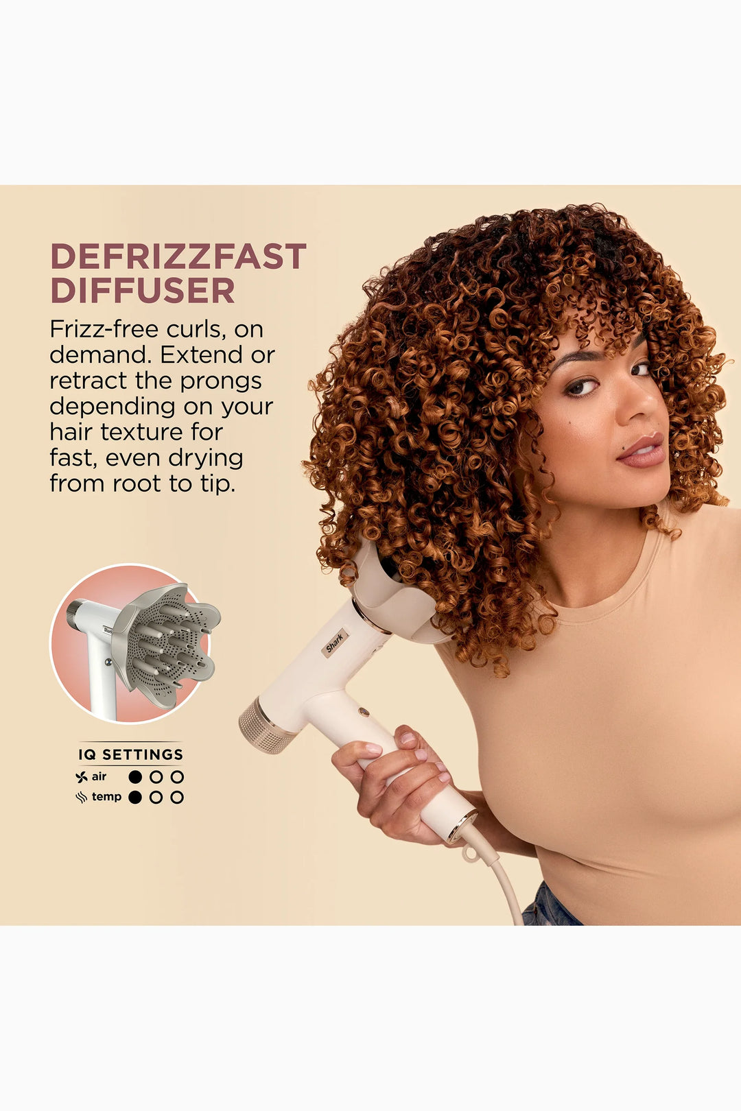 Shark SpeedStyle RapidGloss Finisher, High-Velocity Hair Dryer and 5 Styling Attachments, White, HD352ME - GLAM MODA