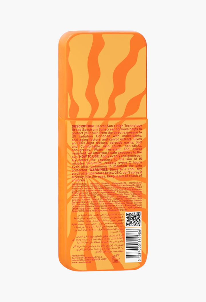 Sunscreen Carrot Sun – Body Milk Sunscreen SPF 30+ – Very High Protection and Water resistant - GLAM MODA