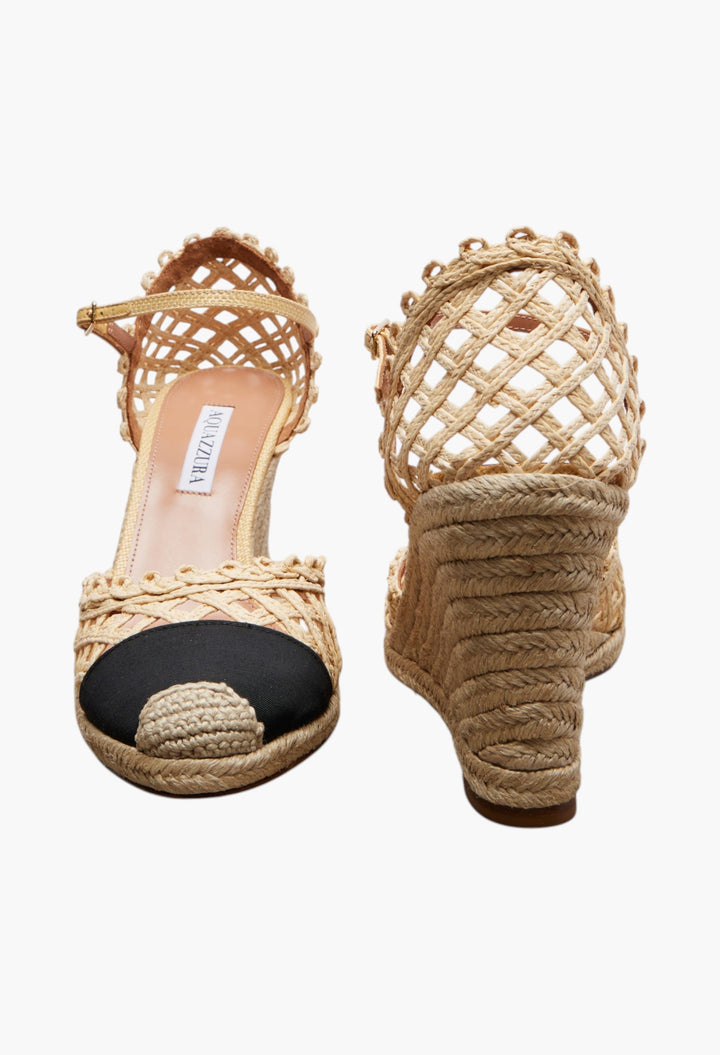Sunburst Raffia Espadrille Wedges - GLAM MODA