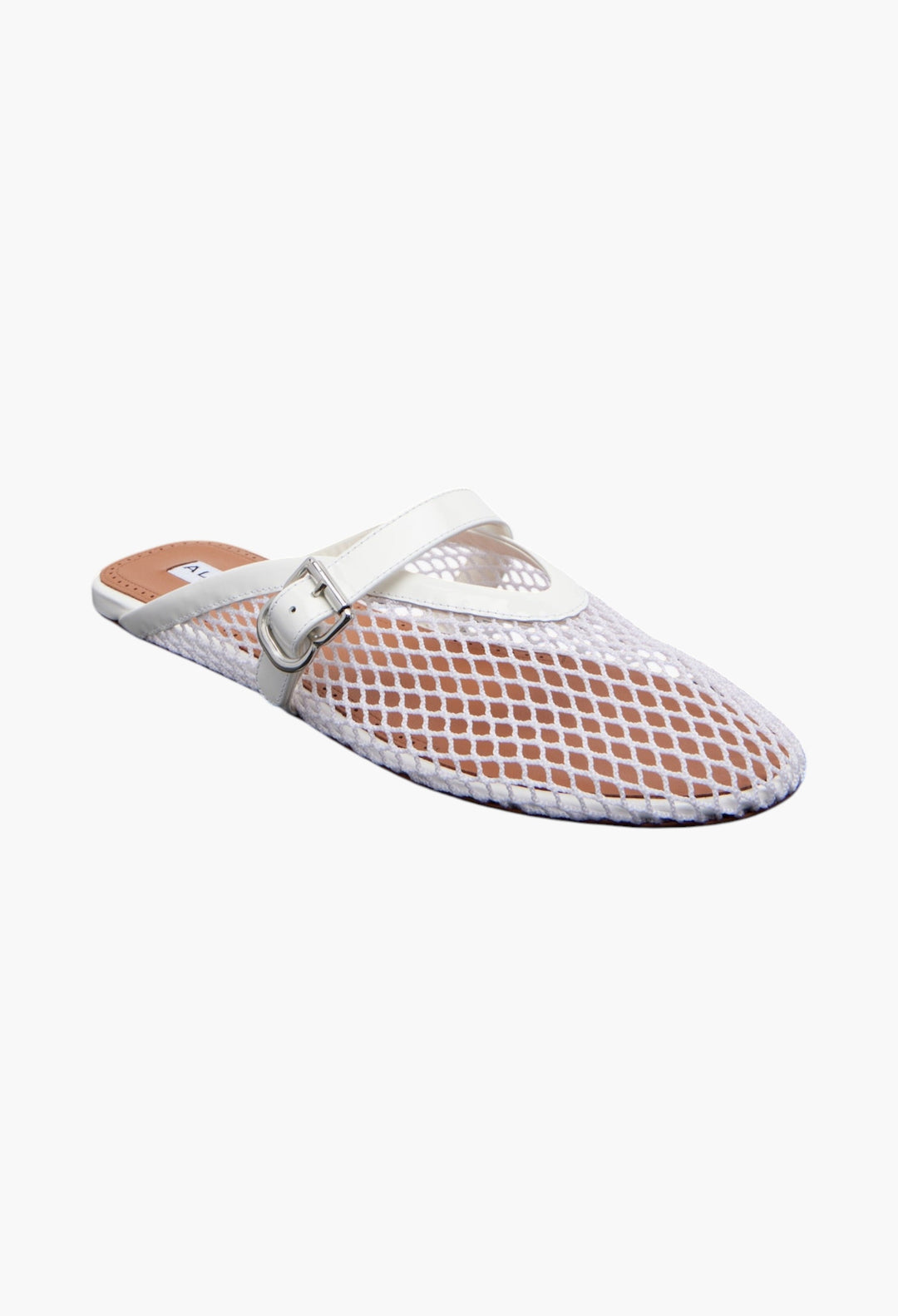 Fishnet Leather-Trimmed Slip-On Mules - GLAM MODA