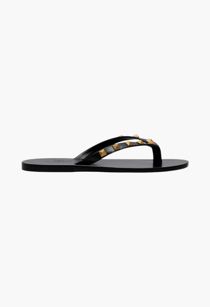 Rockstud Leather Thong Sandals - GLAM MODA