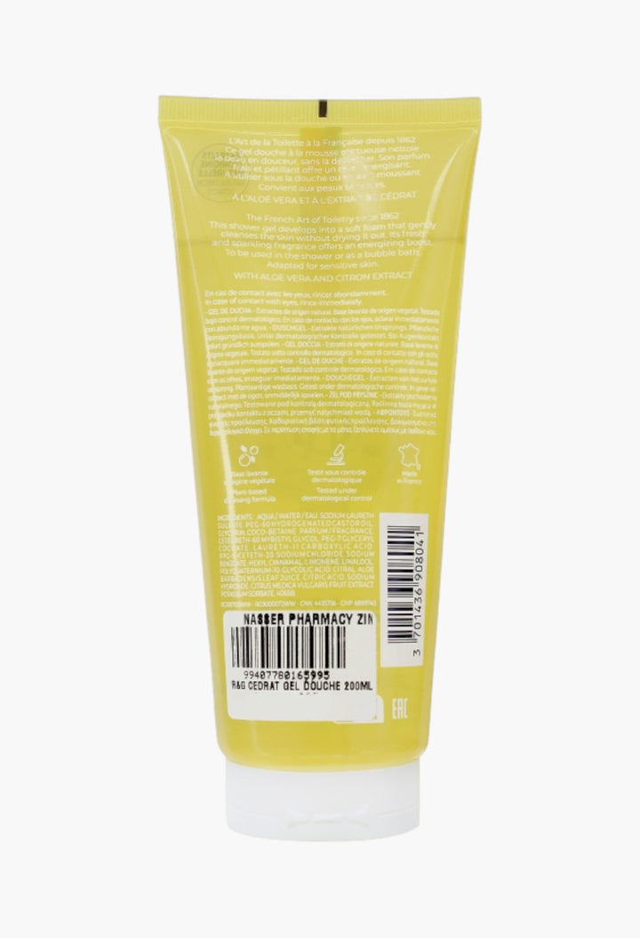 Roger And Gallet Cédrat Fresh Shower Gel Uplifting Citrus Aroma With Cedrat Extract