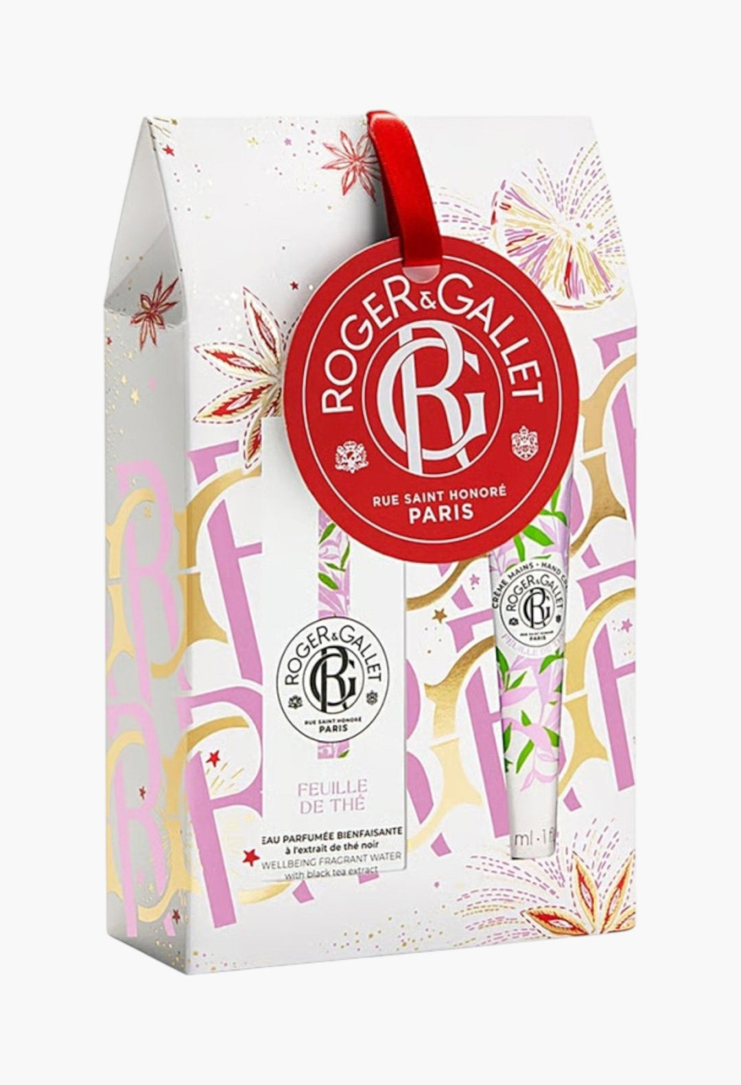 Feuille De Thé Christmas Gift Set 2023 - Hydrating Hand Cream & Fragrant Water With Calabrian Lemon, Ceylon Black Tea, Sandalwood