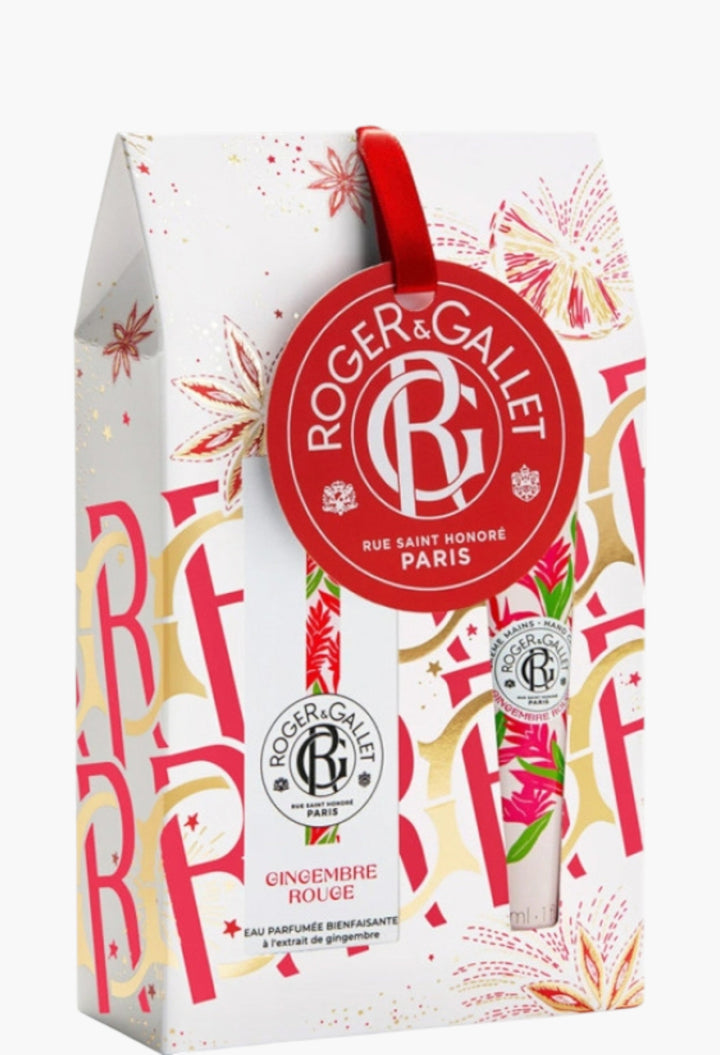 Gingembre Rouge Mini Gift Set Vibrant Aroma With Pink Berry, Ginger, Benzoin 30ml Fragrant Water & Hand Cream