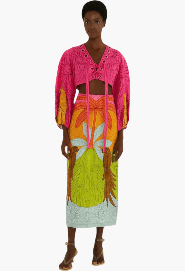 Multicolor Usiacuri Midi Skirt - GLAM MODA