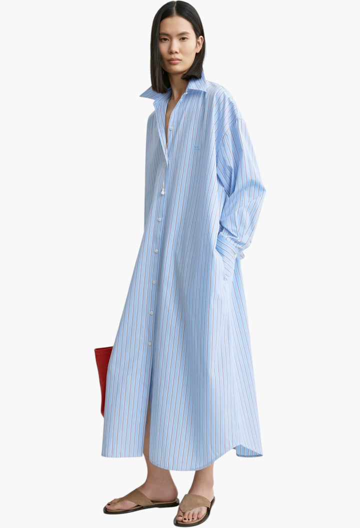 Striped Shirtdress Pale Blue/Red