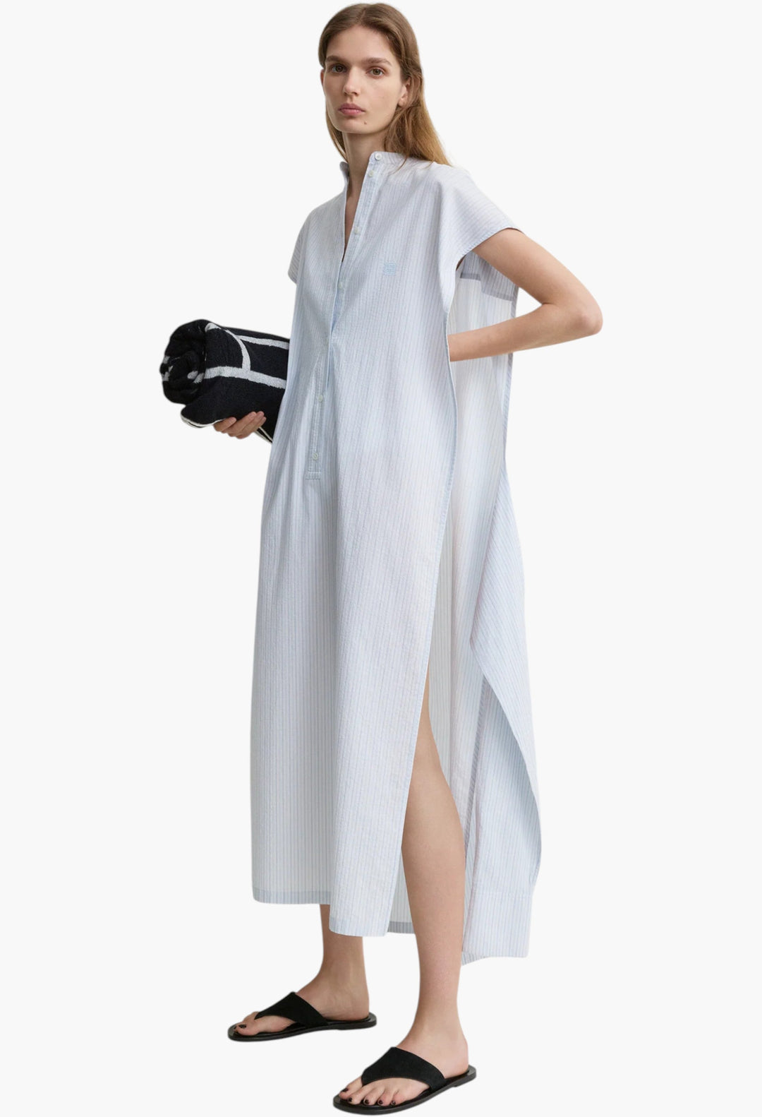 Striped Tie-Sleeve Dress Blue/White