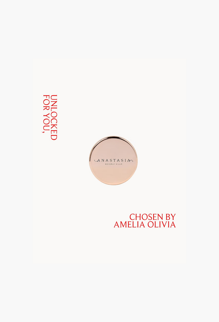 GLAM MODA Anastasia Beverly Hills Brow Freeze brow styling wax in a round rose gold compact container