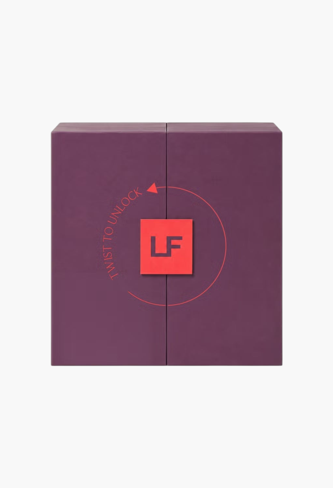 GLAM MODA LOOKFANTASTIC beauty advent calendar in a deep purple box with a red twist-to-unlock logo on the front.