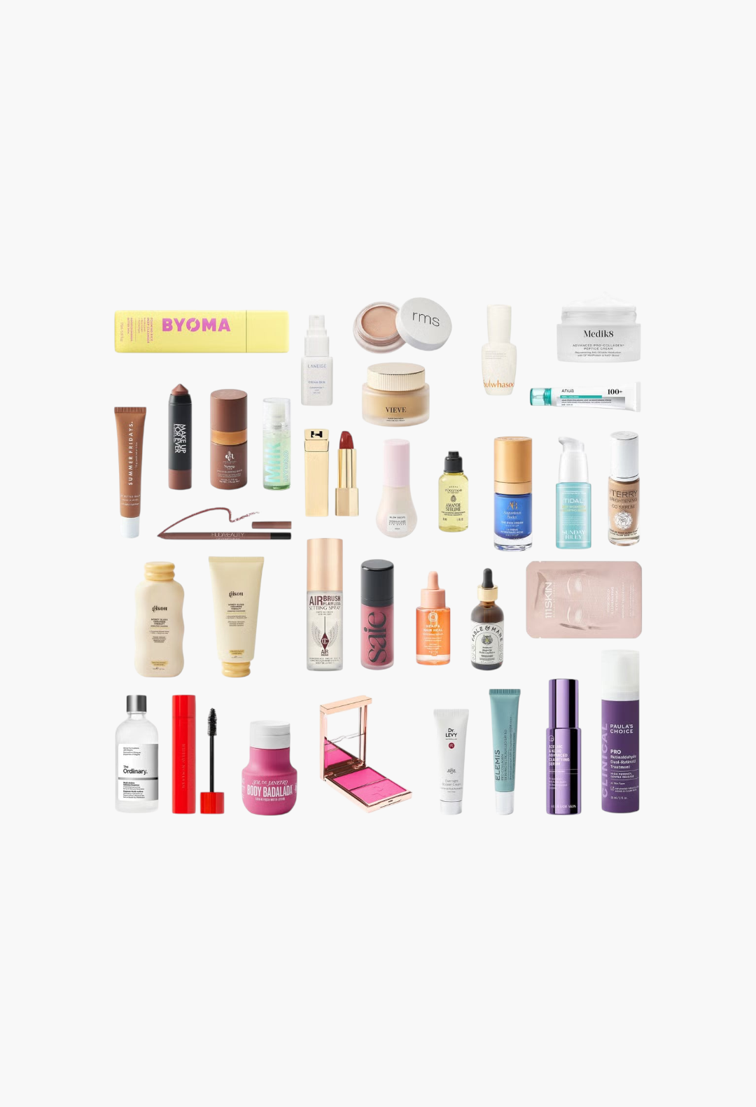 GLAM MODA beauty advent calendar collection featuring 33 skincare, makeup, and hair care products from luxury brands.