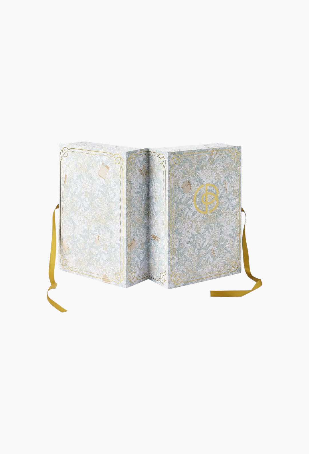 GLAM MODA Cult Beauty Advent Calendar Special Edition featuring intricate botanical illustrations and gold ribbons.