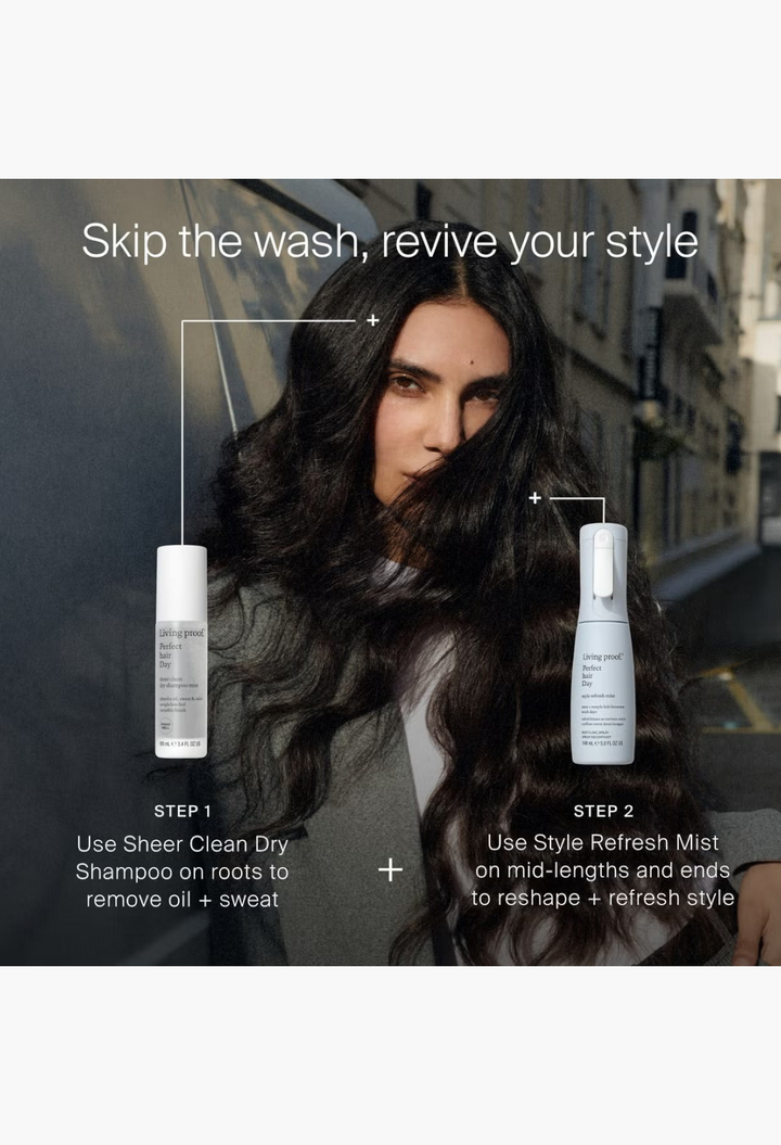 GLAM MODA Living Proof Perfect Hair Day Sheer Clean Dry Shampoo Mist and Style Refresh Mist for healthy hair care