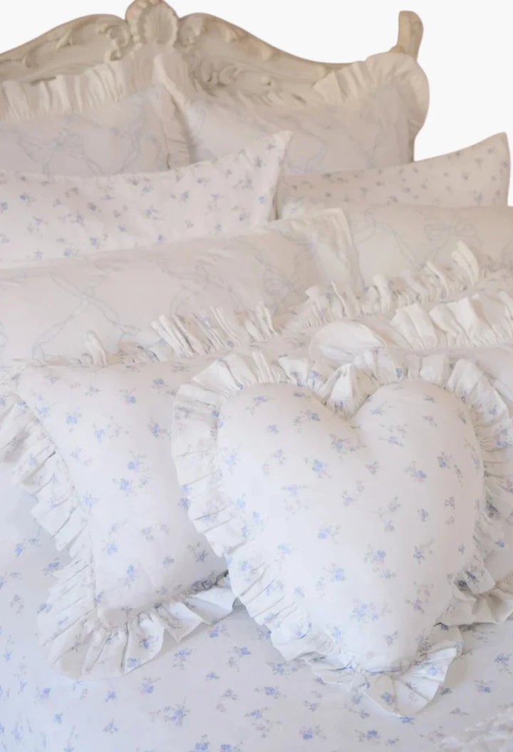 Atlantic Shore Ruffle Heart Pillow