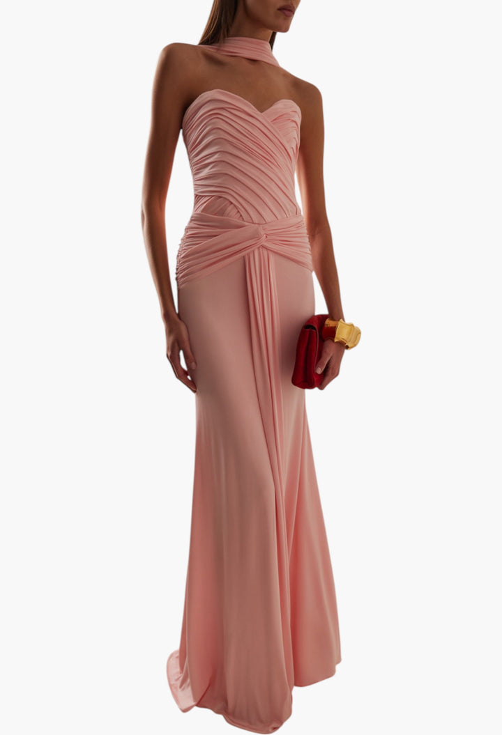 Amanda Ruched Jersey Gown - GLAM MODA