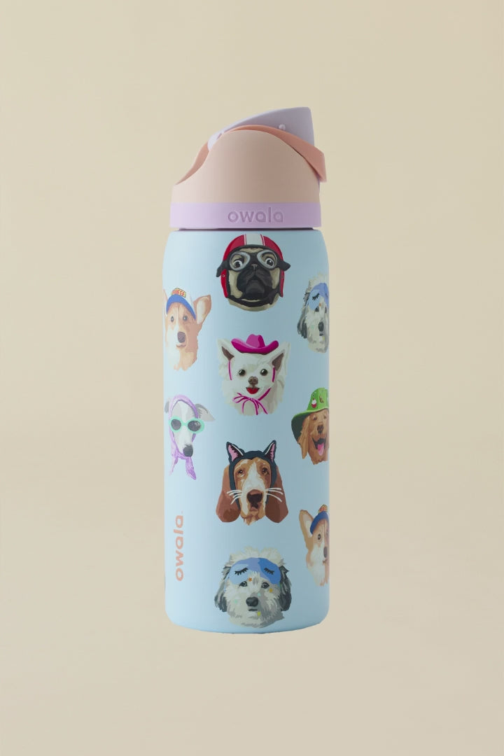 Owala UO Exclusive Dog Collage FreeSip 32 oz Water Bottle