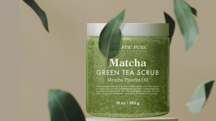 Matcha Green Tea Body Scrub For All Natural Skin Care - Exfoliating Multi Purpose Body And Facial Scrub Moisturizes And Nourishes Face And Skin - 10 Oz - Great Gift For Her