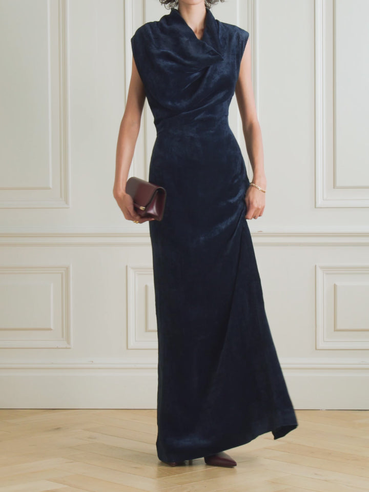 Robe longue en chenille côtelée Naeve