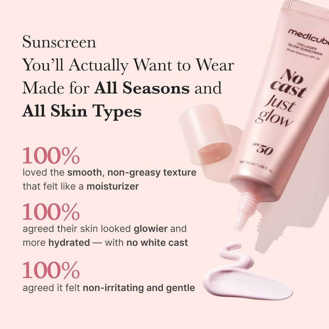 Medicube No Cast Just Glow Collagen Sunscreen SPF 50 Broad Spectrum Face - GLAM MODA