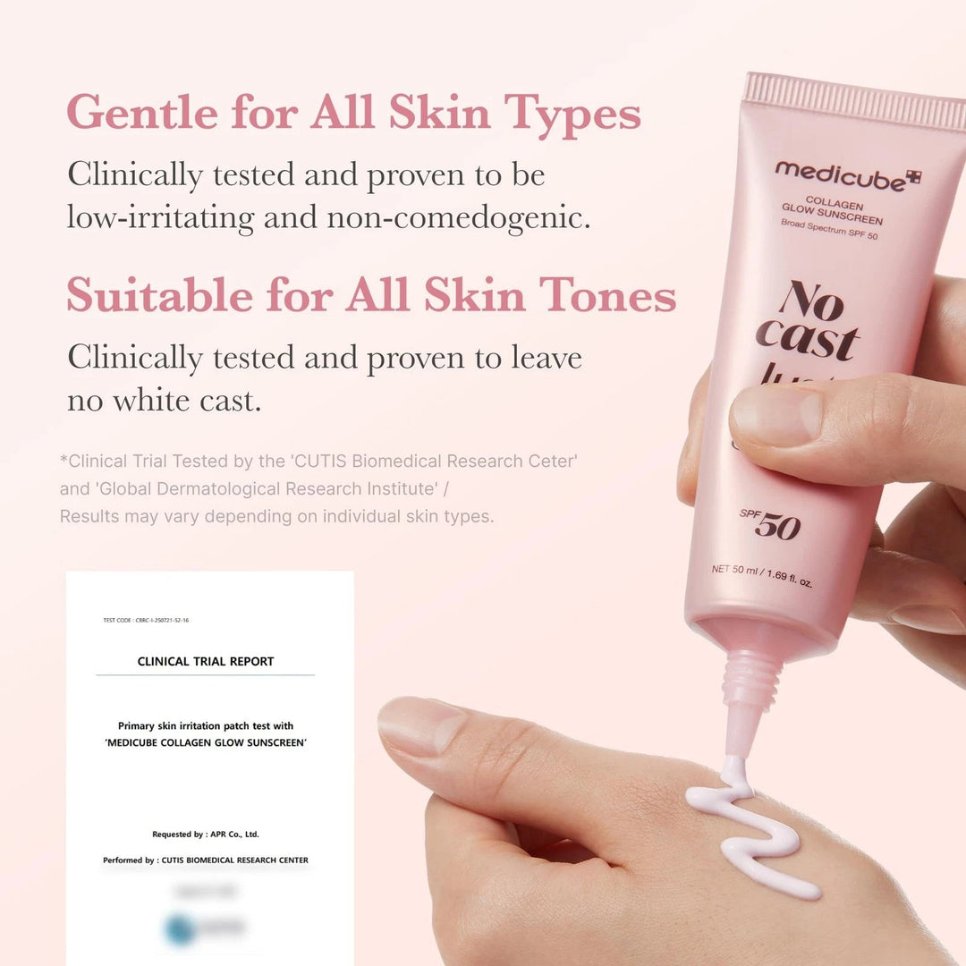 Medicube No Cast Just Glow Collagen Sunscreen SPF 50 Broad Spectrum Face - GLAM MODA
