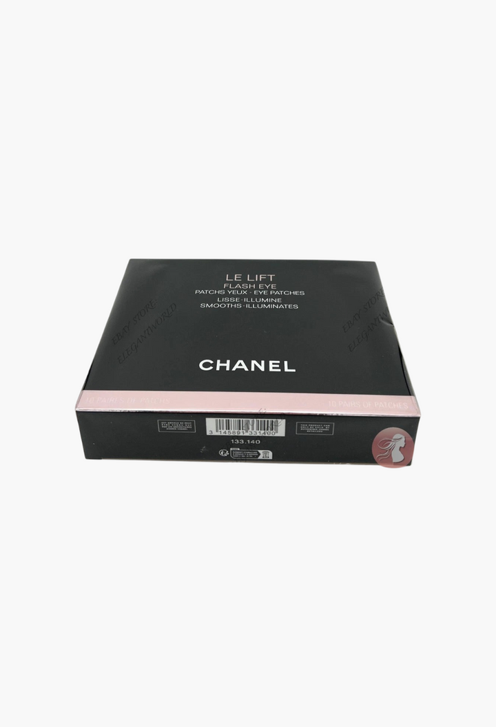 GLAM MODA Chanel Le Lift Flash Eye patches in a sealed black box containing 10 pairs for firming and smoothing skin