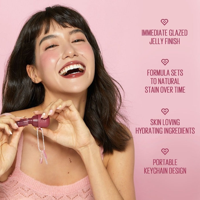 Jelly Charm Glazed Lip Stain & Blush With Keychain - GLAM MODA