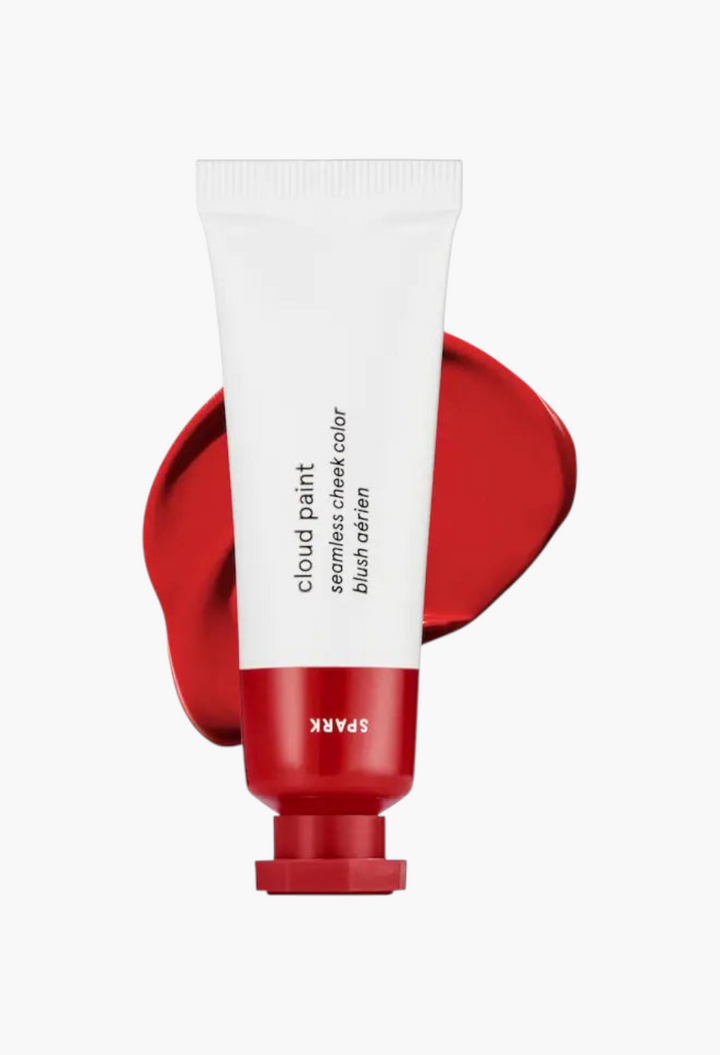 GLAM MODA Cloud Paint gel-cream blush in Spark, a vibrant red shade with a smooth, dewy finish in a squeeze tube.