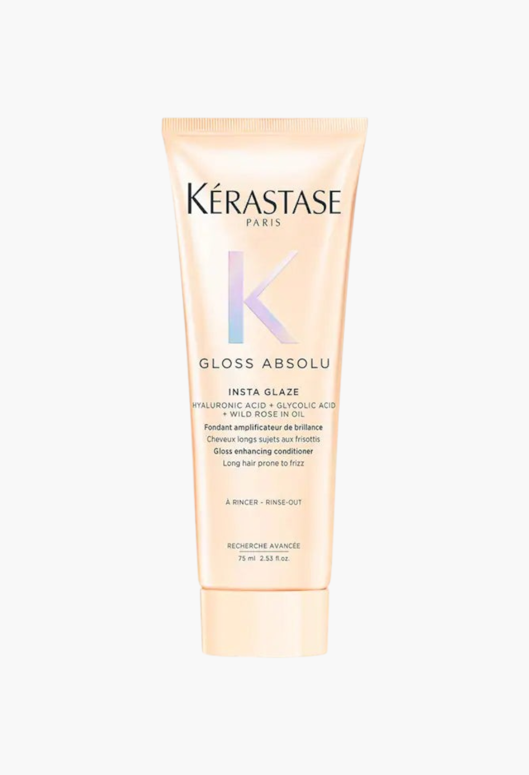 GLAM MODA Kerastase Gloss Absolu high-shine anti-frizz conditioner tube with hyaluronic and glycolic acid