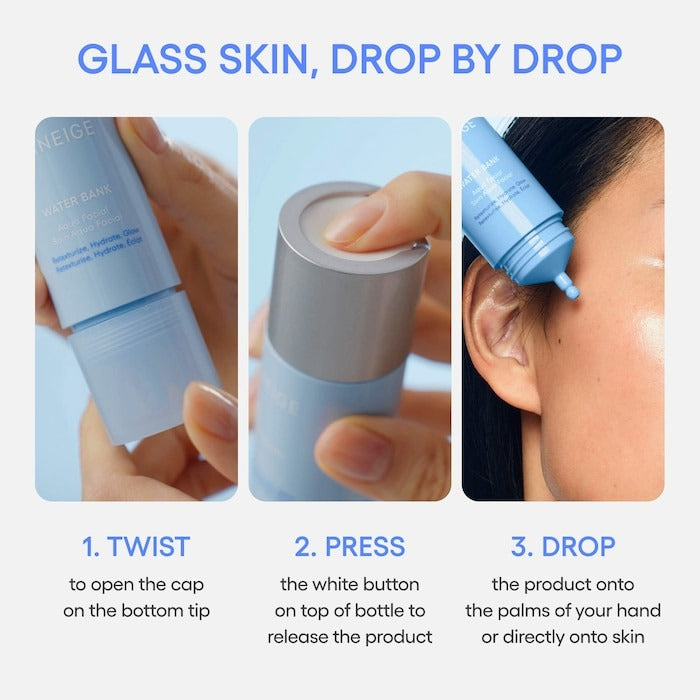 Water Bank Aqua Facial Serum BHA + AHA - Gently Exfoliate, Hydrate & Glow - GLAM MODA