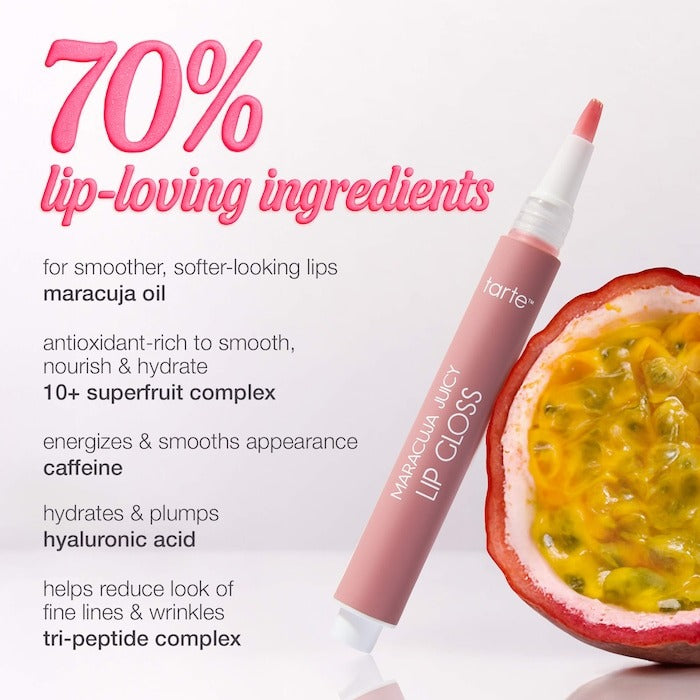 Maracuja Juicy Lip Plumping Peptide Gloss With Charm - GLAM MODA
