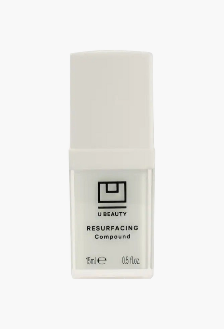 GLAM MODA U Beauty Resurfacing Compound face serum in a white 15ml bottle for anti-aging and skin brightening.