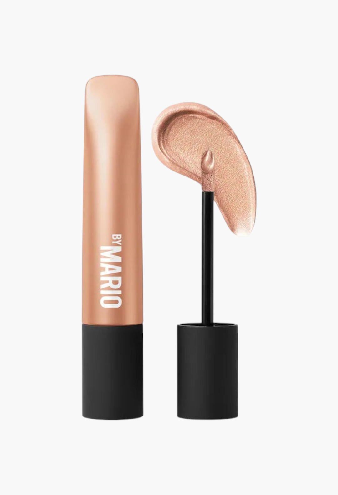 GLAM MODA long-wear cream eyeshadow in a soft shimmer champagne shade with a doe-foot applicator and product swatch.