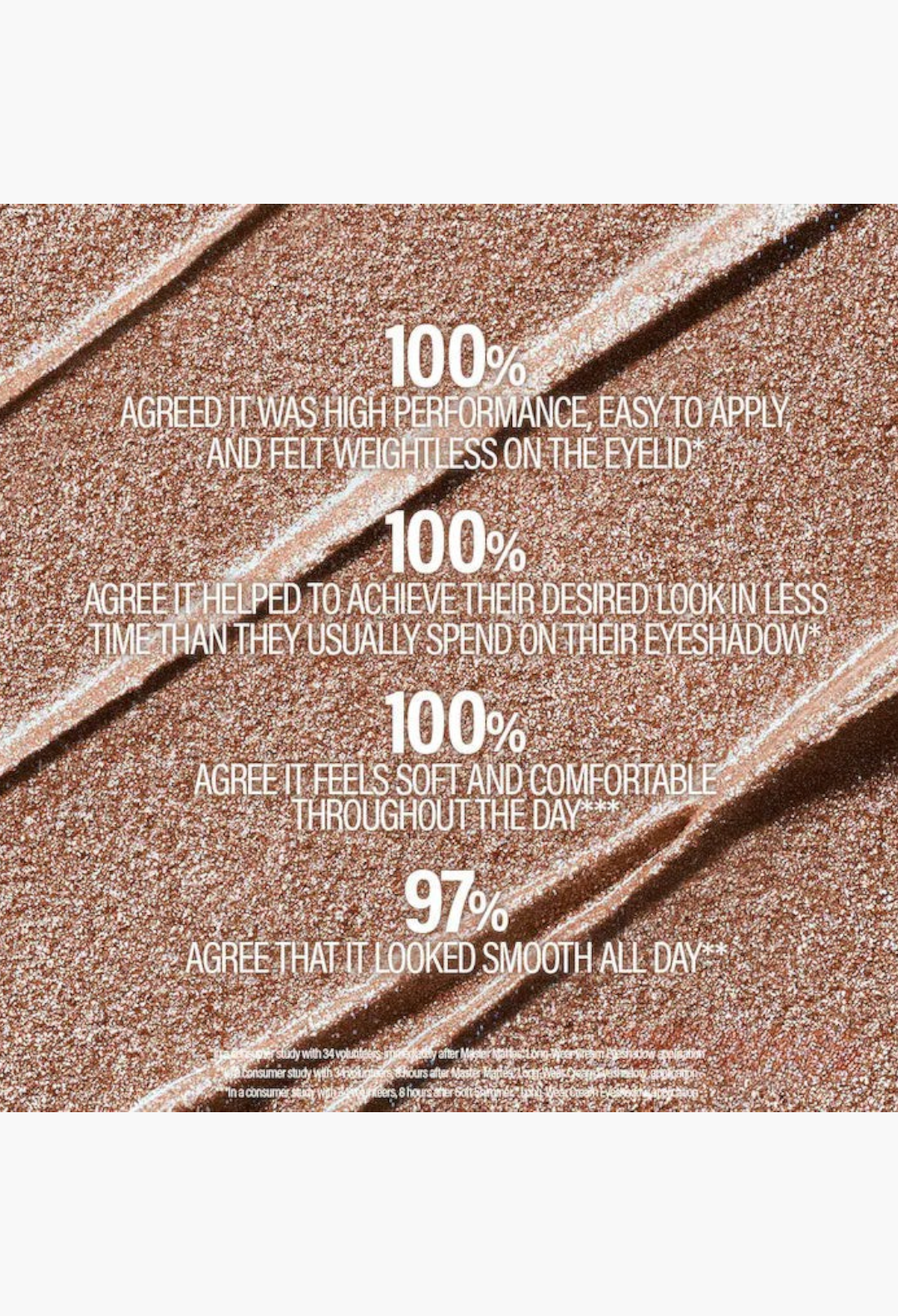 GLAM MODA long-wear cream eyeshadow swatch with a soft shimmer finish and pearlescent texture