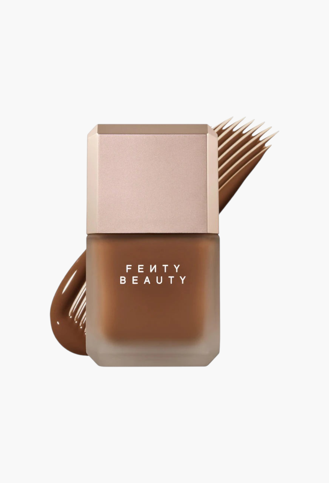 GLAM MODA Fenty Beauty Pro Filt'r longwear liquid foundation in a deep brown shade with a matte glass bottle.