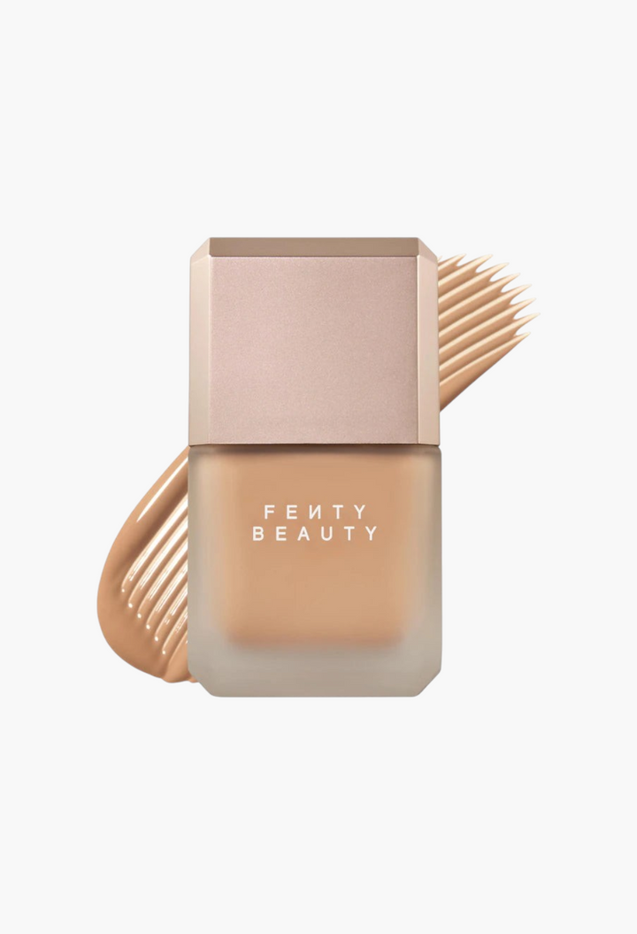 GLAM MODA Fenty Beauty Pro Filt'r longwear liquid foundation in a frosted glass bottle with a beige cap