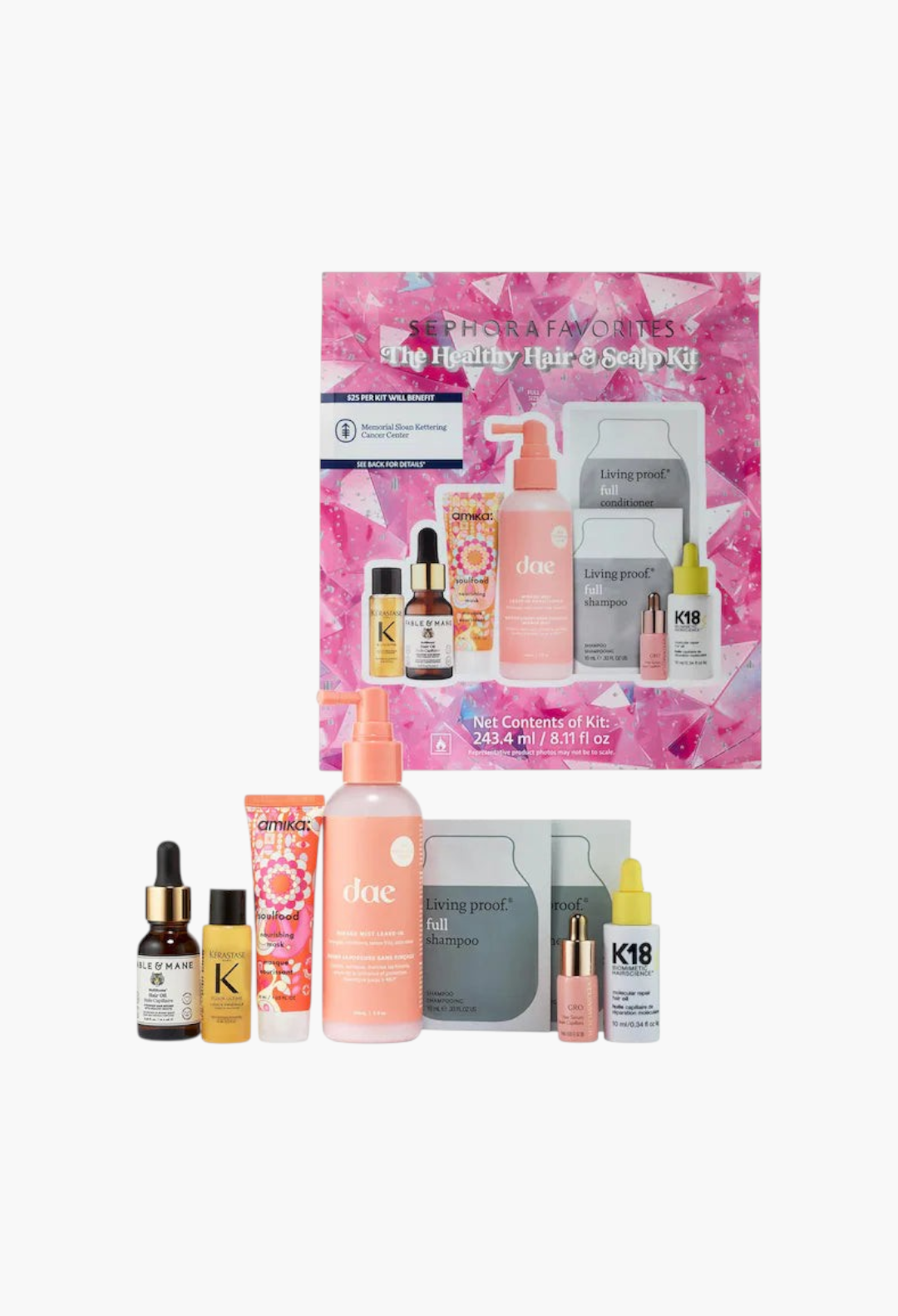 GLAM MODA The Healthy Hair & Scalp Kit featuring various hair care products including conditioners, oils, and serums.