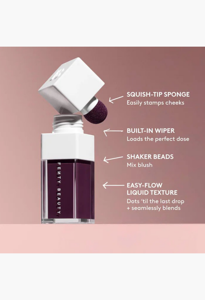 GLAM MODA Shake 'N Play liquid blush in deep wine shade with squish-tip applicator and built-in wiper design