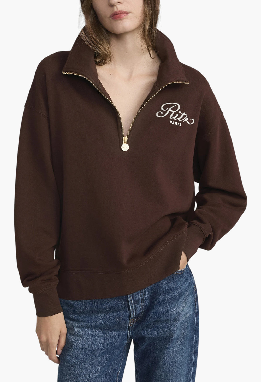 Women's Half Zip Polo - Ritz Paris X Frame - GLAM MODA