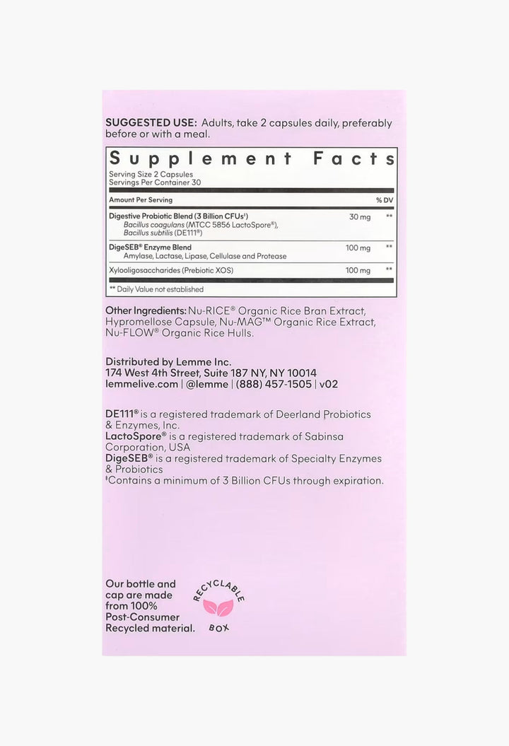 Lemme, Debloat, Daily Digestive Enzymes & Probiotics - GLAM MODA