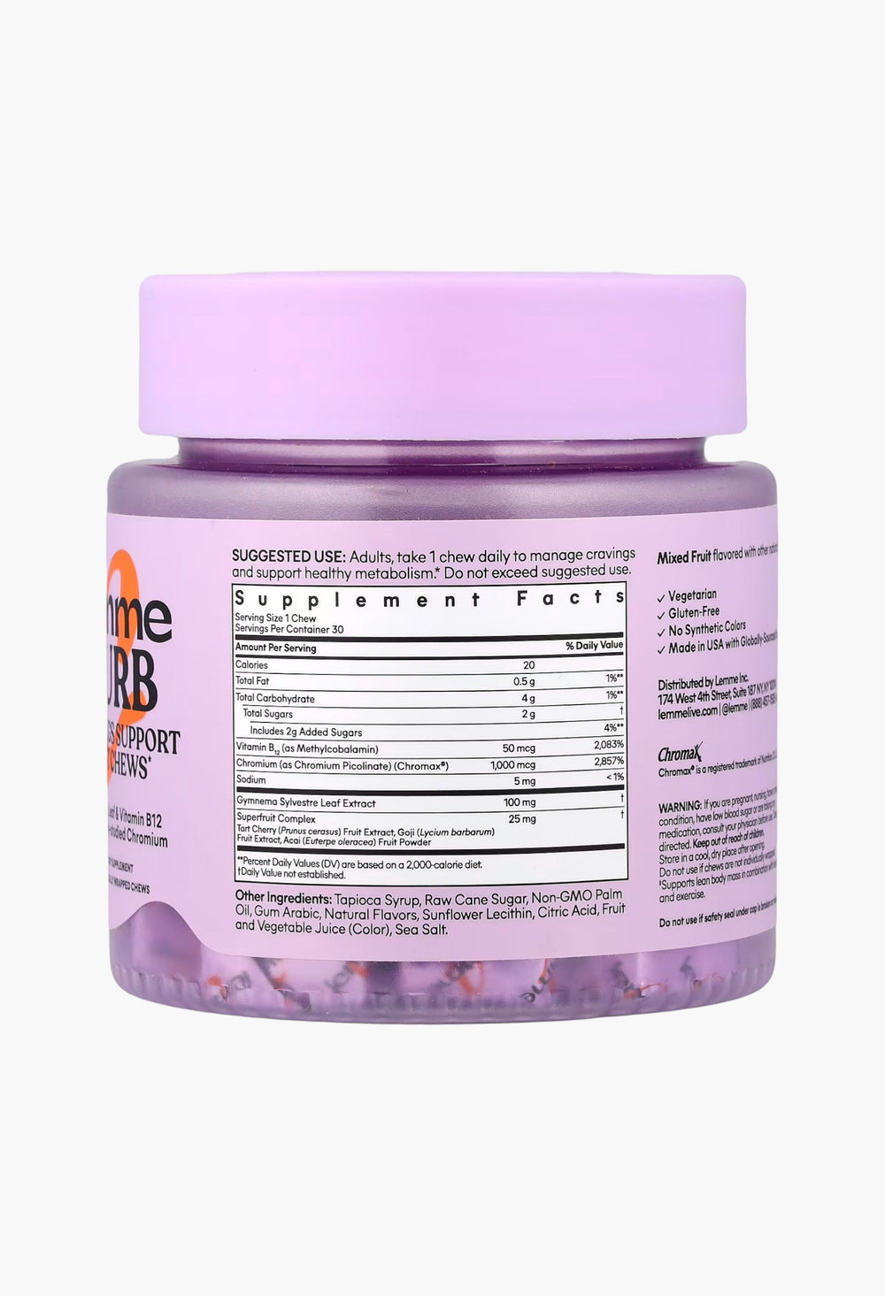 Lemme, Curb, Cravings Support, Mixed Fruit - GLAM MODA