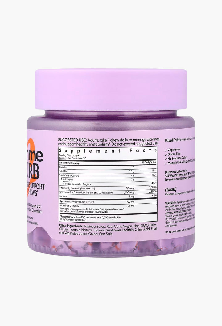 Lemme, Curb, Cravings Support, Mixed Fruit - GLAM MODA