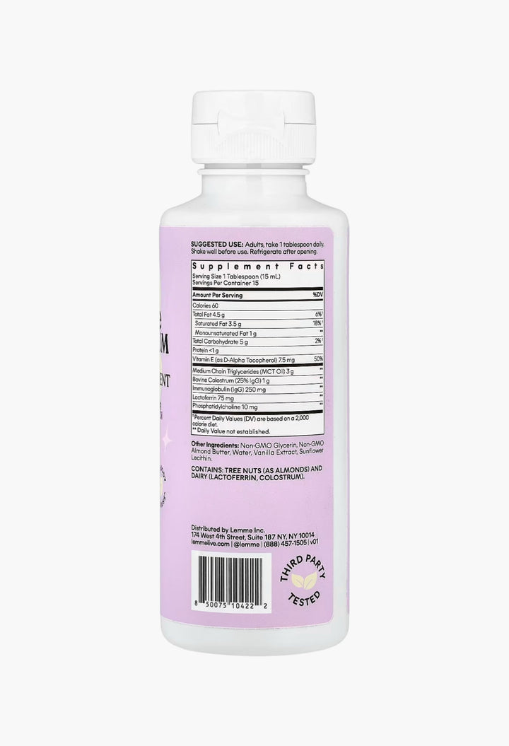 Lemme, Colostrum, Liposomal Liquid Supplement, Vanilla Creme - GLAM MODA