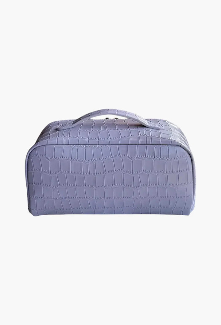 Layflat leather vanity bag